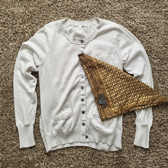 Banana Republic Silk Cardigan + Scarf 25" Square - Picture 2 of 8
